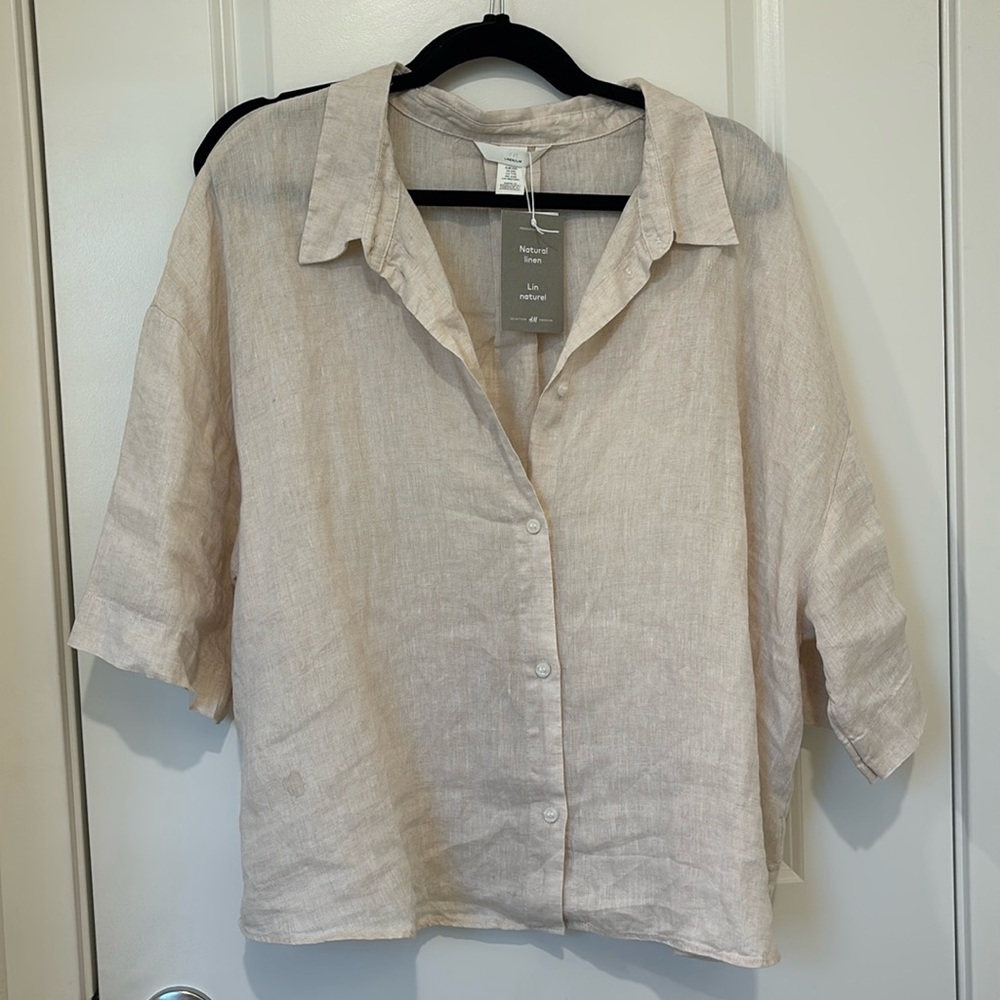 Linen button-up top